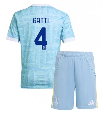 Juventus Federico Gatti #4 Replika Bortatröja Barn 2025-26 Kortärmad (+ Korta byxor)